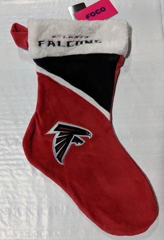 Atlanta Falcons Christmas Stocking Holiday 17" New Team Color Block Swoop Cover