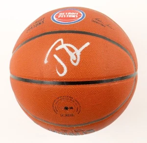 Joe Dumars Signed Detroit Pistons Logo NBA Basketball (Beckett) - Picture 1 of 3