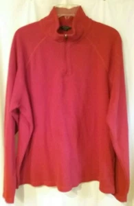 Lands' End Thermacheck Red 1/4 Zip Fleece Pullover Jacket 2XL Mens XXL 50 52 - Picture 1 of 8