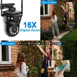 12MP Wireless WiFi Security IP Camera 3-Lens Home Surveillance CCTV PTZ Camera - Picture 1 of 20