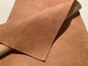 TEN (10) Soft ITALIAN NUBUCK Leather Cuttings Sheets 9”x13” Palomino Colorway - Picture 1 of 12