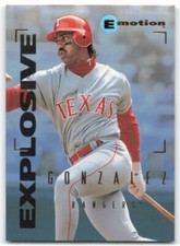 1995 SkyBox E-Motion #85 Juan Gonzalez Texas Rangers 3AB