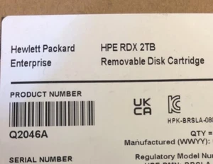 HP HPE RDX 2TB REMOVABLE DISK CARTRIDGE Q2046A - Bild 1 von 2