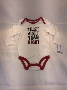 Body Carters Baby Silent Night Yeah Right Navidad Creeper Talla 9M Unisex - Imagen 1 de 7