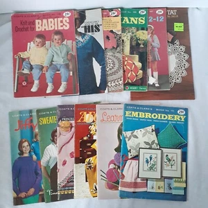 12 Vintage Coats & Clark's Sewing Booklets Knitting Embroidery Crochet - Picture 1 of 4