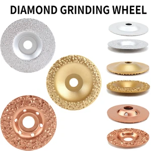 Rueda de disco de molienda de diamante soldado de 4 pulgadas disco de amoladora fina gruesa neumático de goma F - Imagen 1 de 20