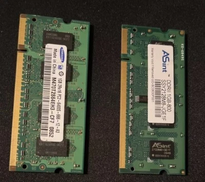 Samsung/ASint DDR 2 Sodim 2gb    2x1gb PC2-6400s - Image 1 of 2