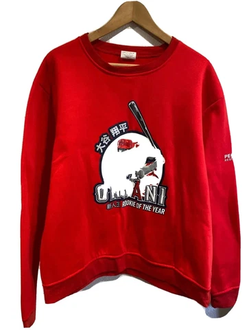2019 Shohei Ohtani LA Angels Rookie of the Year Red Sweater SGA 4/30/19 Sz XL Cover