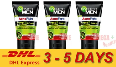 3 x 100 ml Garnier Hombres Espuma Acno Fight WASABI Espuma Lavado Facial Control de Aceite de Acné Foto 1 de 4