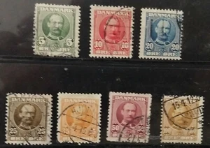 S-1189**DENMARK**1907-1912**5o-100o King Frederik III**Scott #72-78 used - Picture 1 of 3