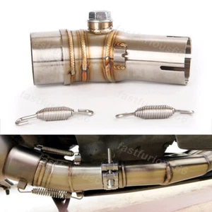 50.8MM For Kawasaki ER6N 2012-2016 Mid Exhaust Link Pipe Steel Tips Connect Tube - Picture 1 of 11