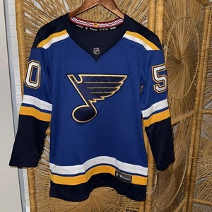 St. Louis Blues Fanatics #50 Jordan Binnington Blue Hockey Jersey Sz Womens XS - Picture 1 of 4