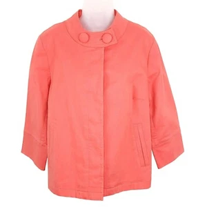 Talbots Vintage Swing Jacke Blazer Koralle Baumwolle 3/4 Arm Größe L - Bild 1 von 8