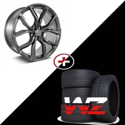 24" Gunmetal Wheels W/Tires Fits Range Rover Discover LR3, LR4 5x120 - Image 1 of 4