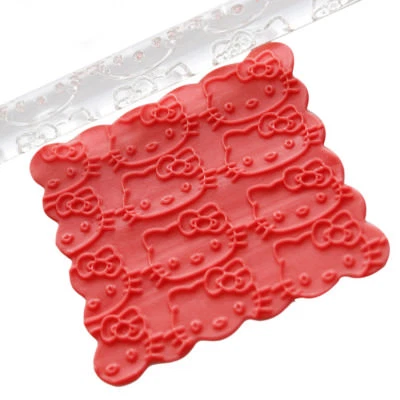 Acrylic Embossed Rolling Pin Cake Design Decorating Kitty Cat Icing UK Seller - Image 1 of 3
