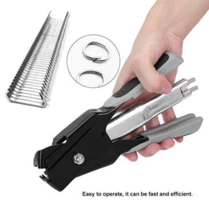 Hog Ring Pliers 2500 pcs C Type Nails Clips Fencing Animal Wire Cage Clamp Tool - Picture 1 of 17