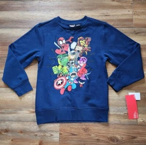 Avengers Sweatshirt Kids M Blue Crewneck Marvel NEW - Picture 1 of 5