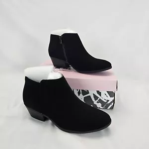 Women's Western Ankle Bootie w Low Chunky Block Stacked Heel Black Sz 7.5 - Picture 1 of 7