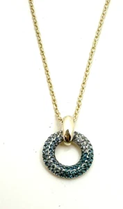 Kendra Scott Gold-Tone Pave Green Blue Ombre Mikki Pendant Necklace NEW - Picture 1 of 9