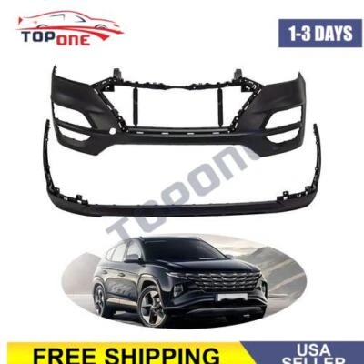 Primed Front Lower Upper Bumper Cover Fascia For 2019 2020 2021 Hyundai Tucson - Image 1 of 4