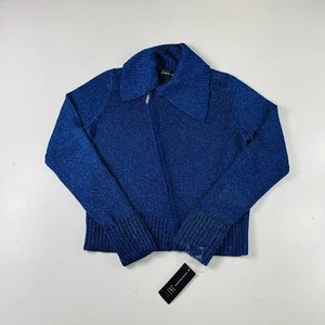 INC International Concepts Sweater Blue Zip Women’s Size Large Brand New - Picture 1 of 8