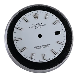 Genuine Rolex Oyster Perpetual Date White Stick Dial for 34mm Rolex Watch - Imagen 1 de 4