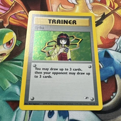 Pokémon TCG Erika Trainer Gym Heroes Holographic Rare 16/132 - Image 1 of 4