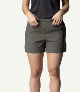 Houdini Womens Pace Wind Shorts Medium Barmark Green Slash Pockets Pull On - Picture 1 of 7