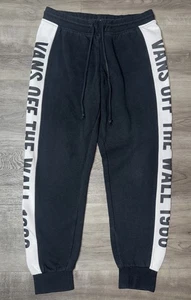 Felpa Vans Off The Wall Spellout Uomo XS Joggers Bianco e Nero 28x24 - Foto 1 di 5