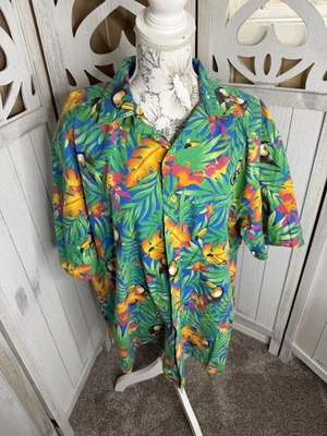 Blue Generation Shirt Mens Size XL Tucan Button Front Tropical Branded - Image 1 of 4
