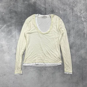 Dorothee Schumacher Double Layer Love V-Neck Shirt Women’s Light Lemon Size XS - Foto 1 di 24