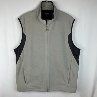 Chaleco de golf polar con cremallera completa beige XL Ping Golf Collection para hombre Foto 1 de 4