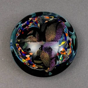 Rolling Karg Signed Dichroic Iridescent Studio Art Glass Paperweight Sculpture - Picture 1 of 10