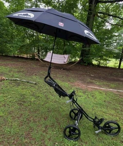 Sun Mountain Golf GT V1r Black Speed Push Pull Cart 3 Wheel Foldable & Umbrella - Picture 1 of 13