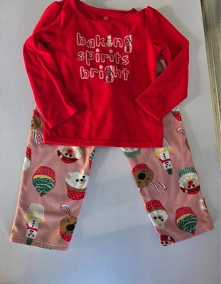 Carter’s Pajama Set Baking Spirits Bright size (6) girl 2 Piece - Red / Pink - Image 1 of 4