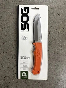 SOG FK1002-CP 4.1" Orange Handle Fixed Blade Field Knife, Sheath & Factory Box - Picture 1 of 3