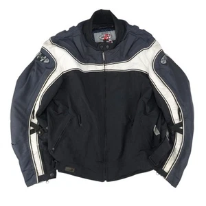 Joe Rocket Motorcycle Jacket Mens 2XL / XXL Black White Gray Atomic Padded Zip - Picture 1 of 17