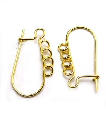 20 Pcs 29X13mm Earring Finding 18k Gold Plated Jewelry Making 591 - Image 1 of 3