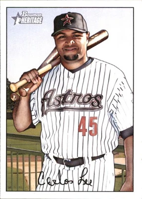 Carlos Lee 2007 Bowman Heritage #144 Houston Astros FREE SHIPPING AutographDen - Image 1 of 2