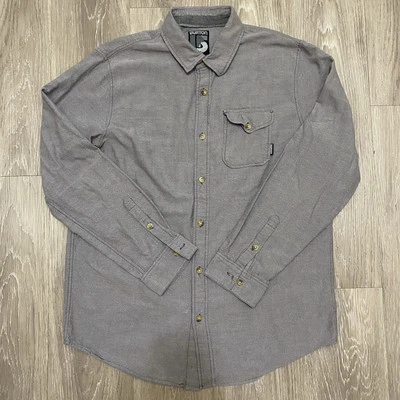 Burton Mens Long Sleeve Button Up Gray Denim Shirt XLarge Cotton Outdoor City - Image 1 of 4