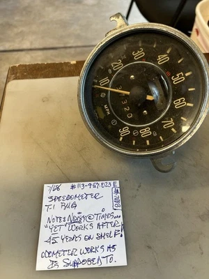 Testado Original 1968 Volkswagen Beetle Bug Conjunto de Velocímetro 113957023E 7/68B - Imagem 1 de 4