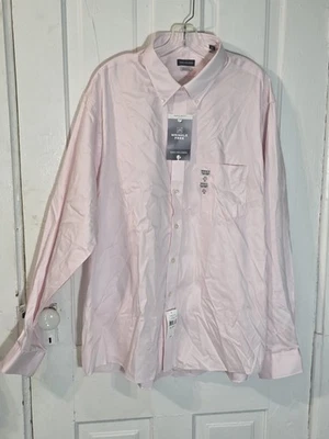 New! Van Heusen Mens 2X ( 18.5/36,37) Button Down Pink Long Sleeved Dress Shirt - Image 1 of 4