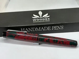 Vintage Woodex Supreme Red Ebonite Fountain Pen Fine Nib 3 in 1 Use - Beauty - Picture 1 of 5