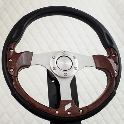 Volante de carro de golf Forever Sharp madera de burl y negro EZGO TXT y RXV 1970+ Foto 1 de 4