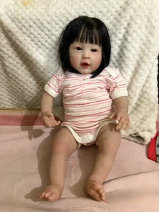 23in Artist Painted Reborn Doll Finished Hand-rooted Hair Toddler Girl Gifts - Picture 1 of 4