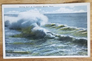 Stormy Surf Nantasket Beach Massachusetts MA Postcard 1921 M. Abrams - Picture 1 of 1