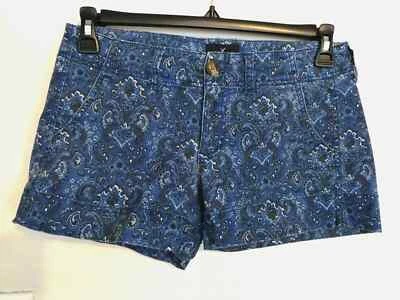 Pantalones Cortos American Eagle Mujer 4 Azul Chino Denim Floral Elastizados Bolsillos Cortos Foto 1 de 4