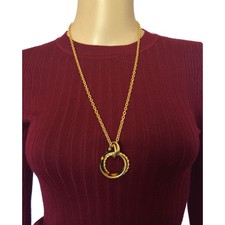 GIANNI VALENTINO VINTAGE GOLD MULTI-LOOP PENDANT NECKLACE