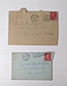 lot of 2 used posted envolopes 1928 CT and brooklyn postmark - Picture 1 of 3