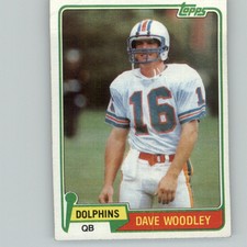 1981 Topps David Woodley Rookie Miami Dolphins #174